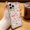 Bowknot Floral Print Soft Silicone Clear Case For iPhone 16E 16 15 Pro Max 14 Pro 13 12 11 Transparent Slim Shockproof Lens Protection Phone Cover