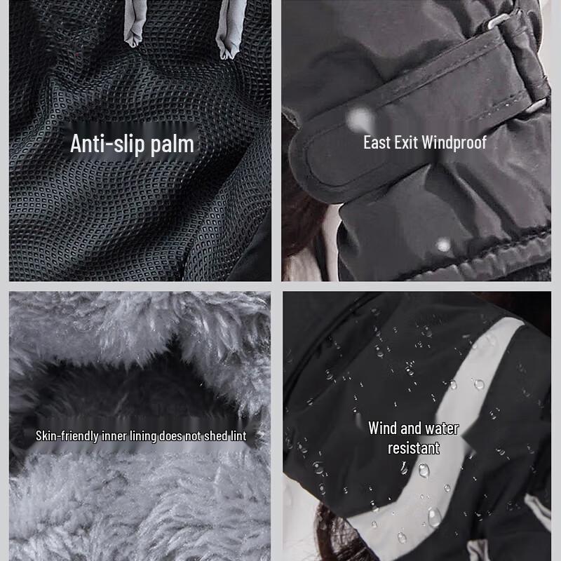 Nanjiren Unisex Winter Fleece-Lined Ski & Cycling Touchscreen Gloves