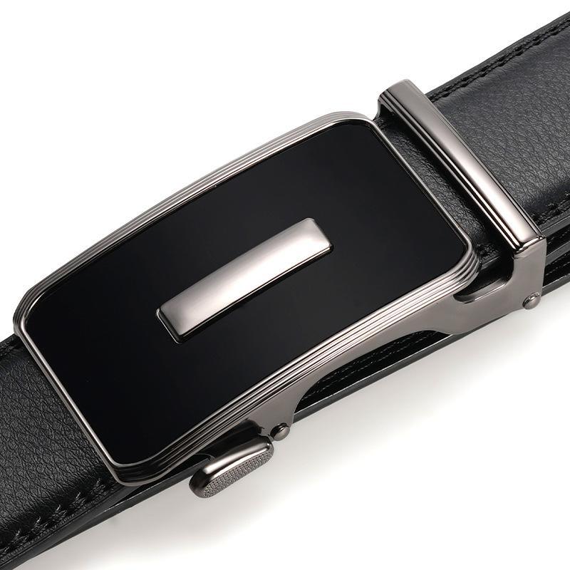 New Korean Style Men's Belt Trendy Alloy Automatic Buckle Leather Pants Belt Business Casual Young and Middle Aged Belt Men