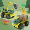 Large Dinosaur-Themed Engineering Toy Set: Tyrannosaurus Rex Excavator & Dump Truck, Durable & Educational Sliding Vehicles for Boys