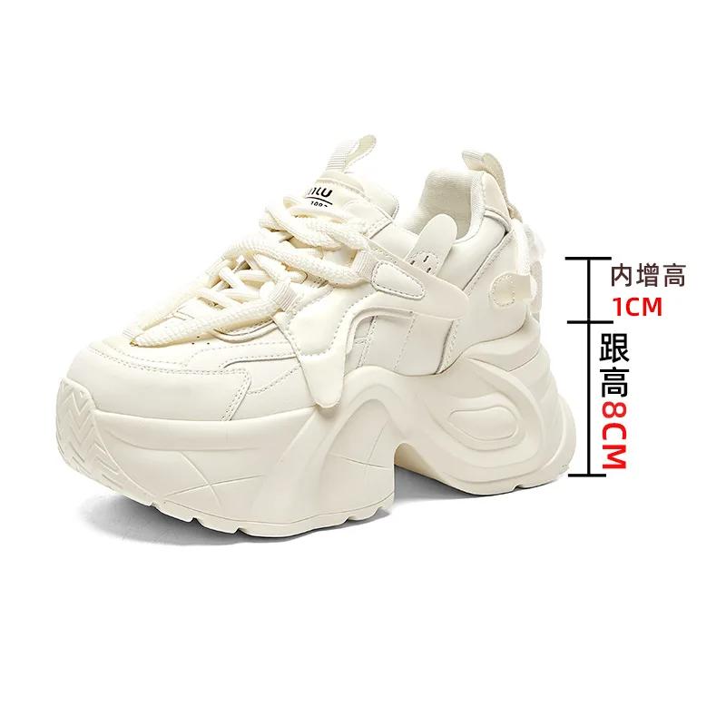 2025 Women's Platform Shoes Sneakers Genuine Leather Women's Casual Shoes Wear-resistant Sports Shoes for Women Tenis De Mujer