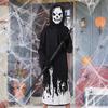 Halloween Grim Reaper Costume for Kids Glow-in-the-Dark Cosplay Outfit with Scythe for Halloween Parties Dress-Up