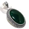 Green Onyx Handmade 925 Sterling Silver Jewelry Pendant 2.48" P6n66