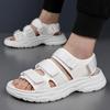 New Summer Men's Peep Toe Beach Sandals Soft Thick Sole Non-Slip Breathable Sneakers Outdoor Light Bottom Slippers Beach Sandals