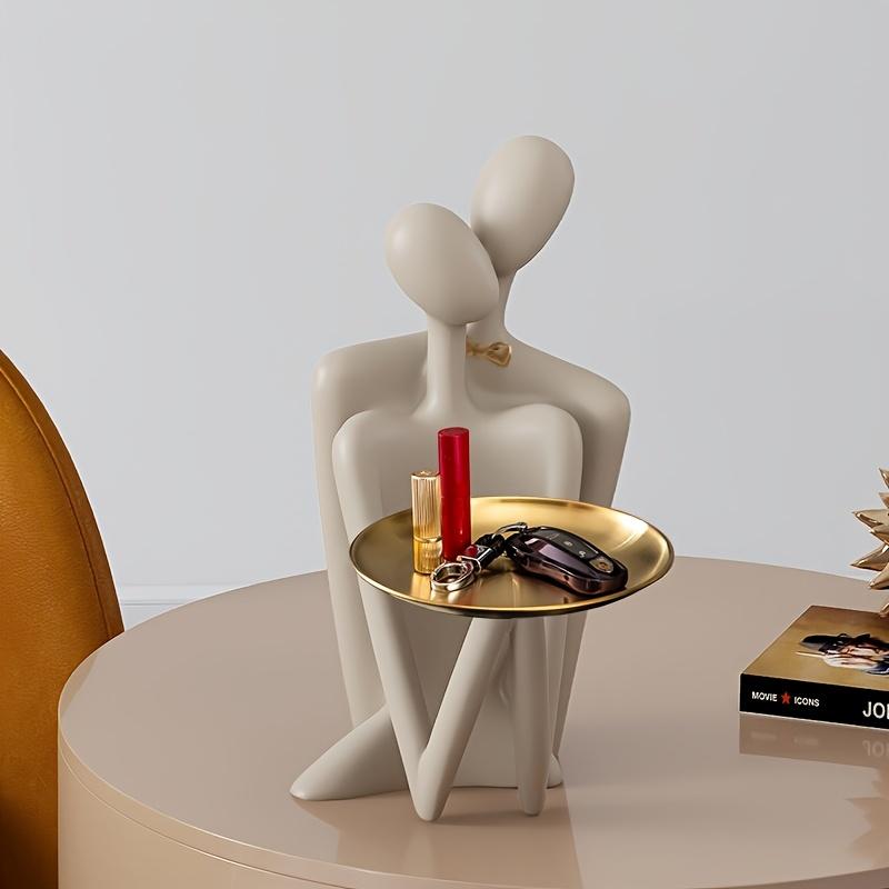 Modern Abstract Couple Figurine Key Tray,Resin Jewelry Holder,Home Decor, Perfect for Entryway, Wedding Gift, and Holiday Celebrations, Entrance