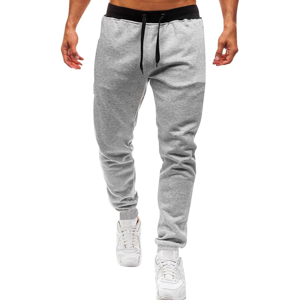 Men's Drawstring Sweatpants Slim Fit Ribbed Casual Sports Pants