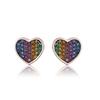 925 Sterling Silver Jewelry Exquisite Cute Mini Love Heart Stud Earrings Valentine's Day Gift
