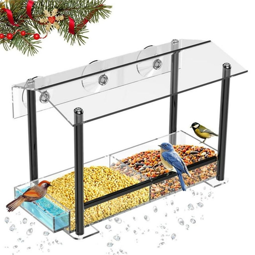 Outdoor Transparent Window Bird Feeder, Bird Feeder, Transparent Bird House With Strong Suction Cup, Window Bird Feeder