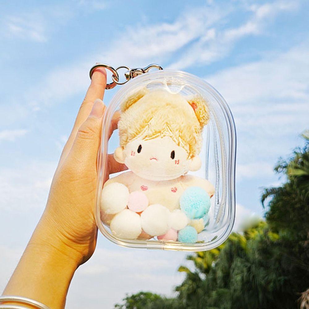 Clear Transparent Storage Case 10cm Doll Doll Display Box Gift Outdoor Bag 10cm Cotton Doll