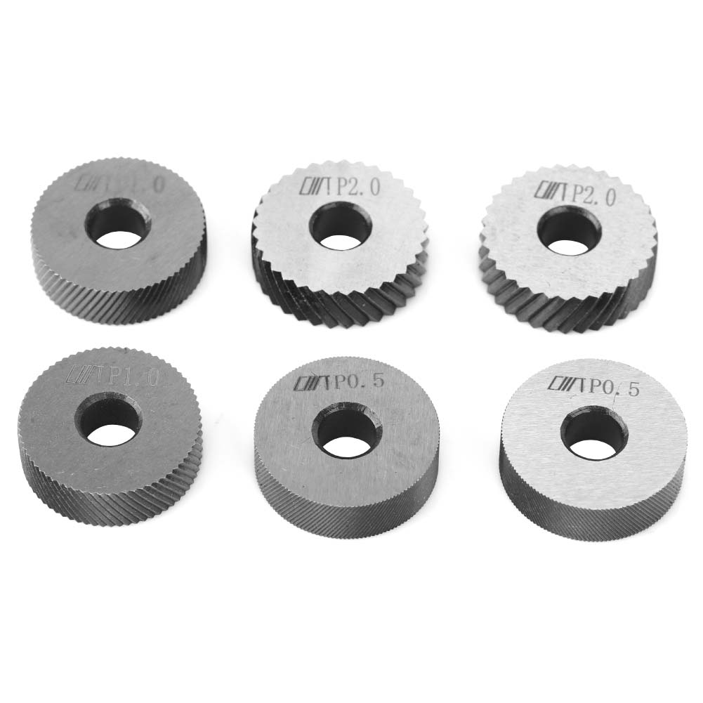 7pcs Steel Knurling Tool 0.5 1 2mm Diagonal Dual Wheel Linear Knurl Set Lathe Cutter Machine