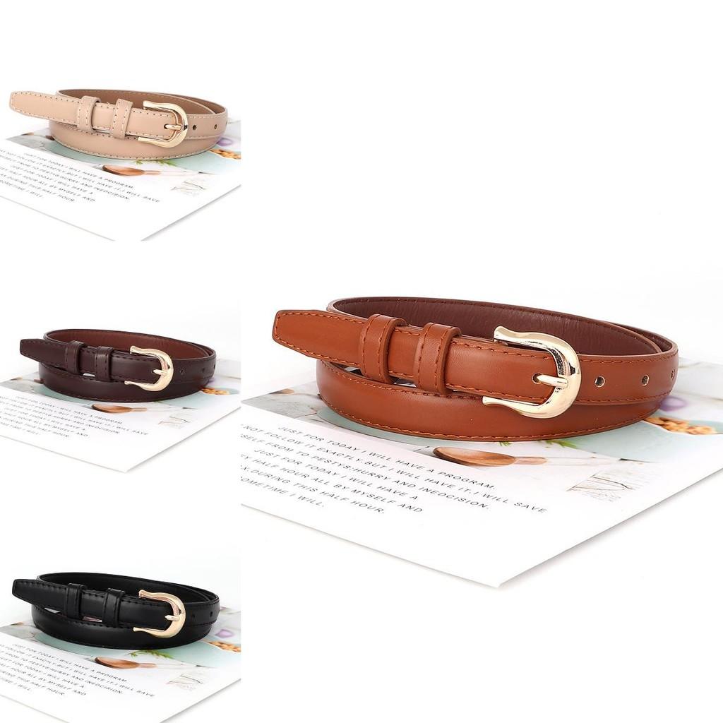Womens Pu Fine Leather Belt With Metal Pin Buckle For Casual Commuting Outfits