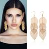 Vintage Bohemian Long Leaf Earrings - Baroque Greek Bridal Fashion