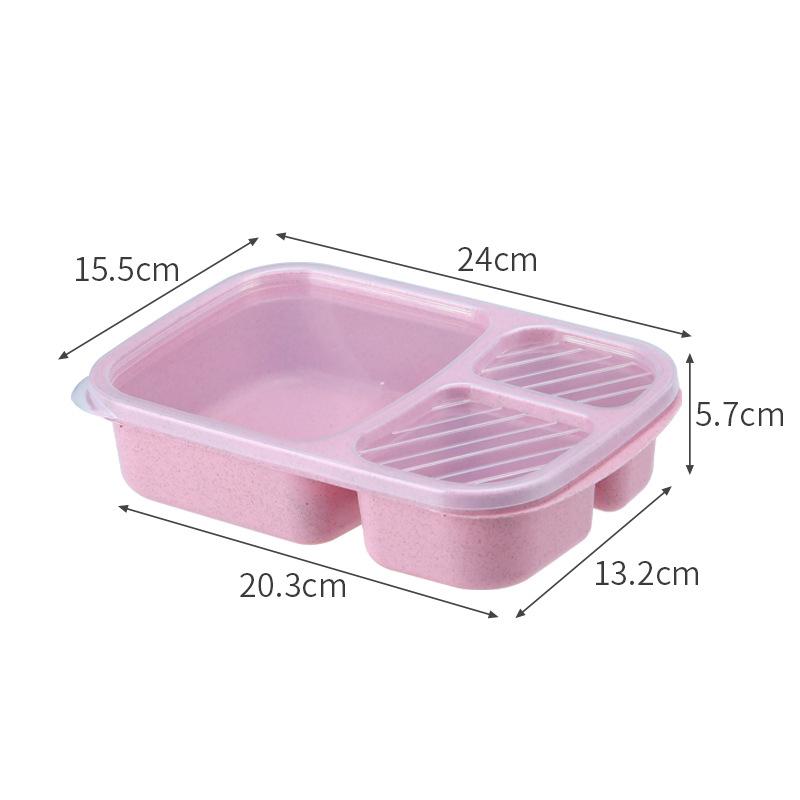 Wheat Straw Lunch Box Microwave Compartment Dinnerware Food Storage Container Lunch Box for Kids Healthy BPA Free Bento Boxes
