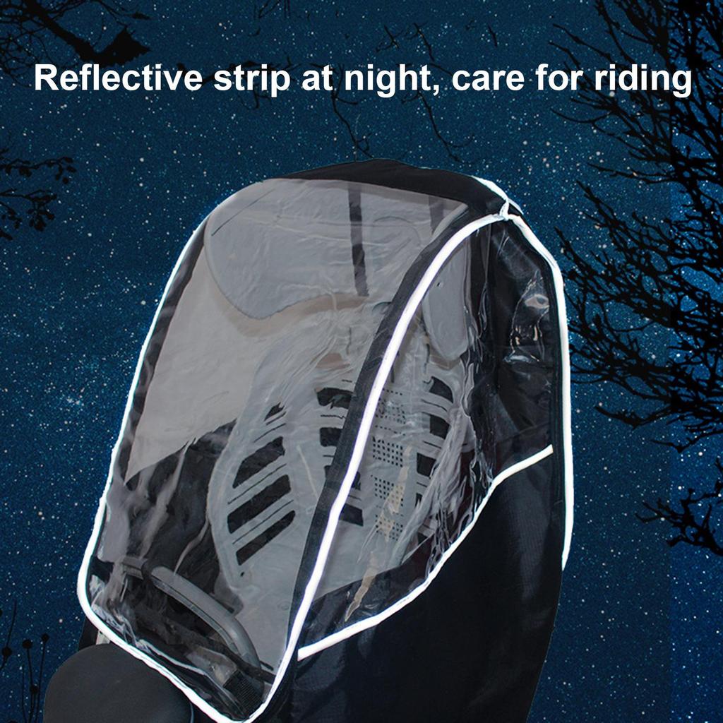 Child Bike Seat Rain Cover Transparent Window Bike Windshield Cover Bicycle Wind Protection Rain Awning for Camping Commuting