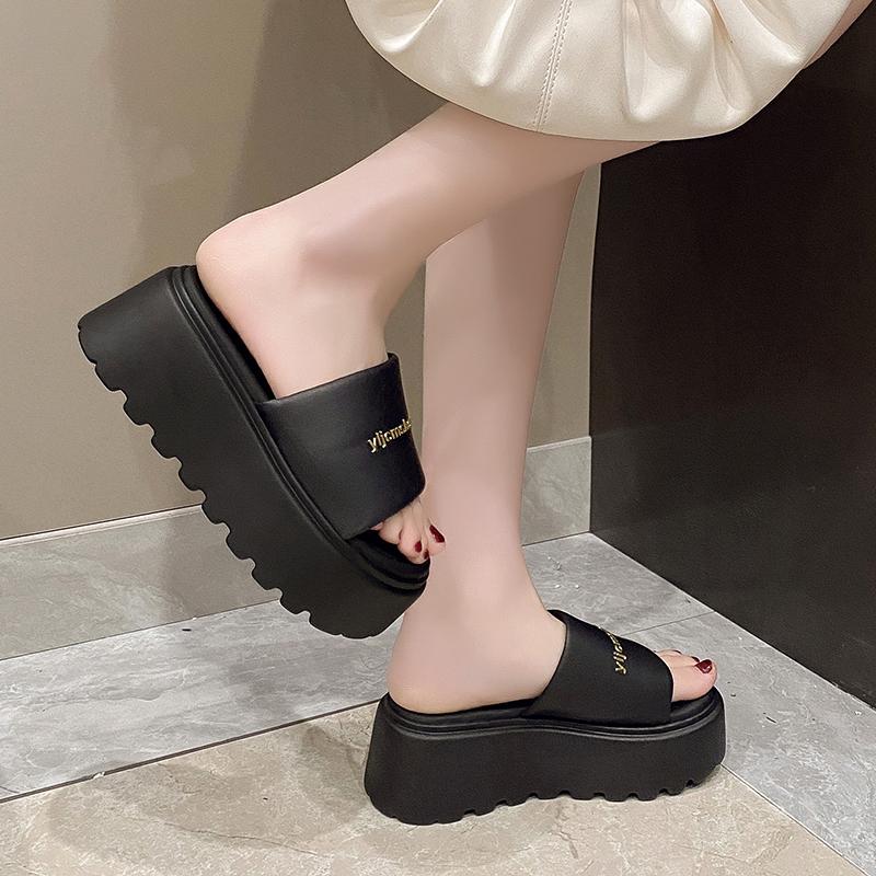 Fashion 7CM Wedge Heels Sandals Women 2025 New Summer Slides Chunky Platform Slippers for Woman Thick Bottom Gladiator Sandalias Mujer