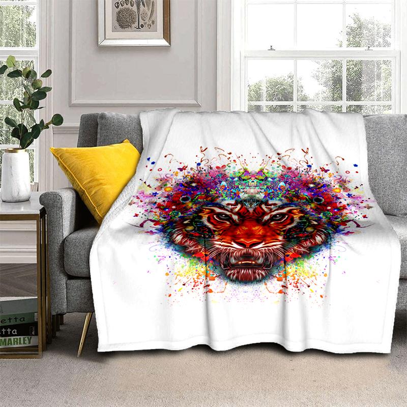 Большой чехол для дивана-кровати с 3D принтом тигра, мягкое и волосатое одеяло, плед, мягкие теплые фланелевые одеяла, подарок для фанатов