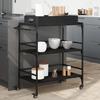 VidaXL Kitchen Trolley, Shelf with Wheels, Service Cart, Indoor Living Room Bathroom Storage Furniture, Black 842341
