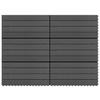 Terrace Tiles - WPC - 60x30 Cm - 6 Pieces - Black - Easy Installation