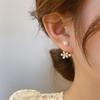 Pearl Flower Stud Earrings for Women Korean Creative Design Temperament Personality Jewelry Girl Gift Brincos