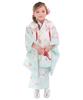 3 Years Old Girl Kimono Set Cloth Accessories Full Set 753 Dull of Pale [KYOETSU] Shichi-Go-San (6.Breath Green)
