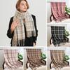 Windproof Winter Plaid Scarf Thick Warm Women Wrap Shawls Casual Long Tassel Scarves
