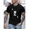 King Of Spades Print T Shirt, Tees For Men, Casual Short Sleeve T-shirt For Summer Short Sleeve Tees Tops, Men's Clothing
