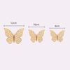 1 Set Wall Sticker with Glue Hollow Out Design Paper Art 3D Butterfly Refrigerator Sticker Home Decoration Household Supplies