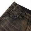 Washed and Distressed Denim Shorts for Men's Loose and Casual Straight Leg Knee Length Shorts