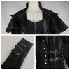Vintage Halloween Medieval Steampunk Assassin Elves Pirate Costume Adult Men Black Long Split Jacket Gothic Armor Leather Coats