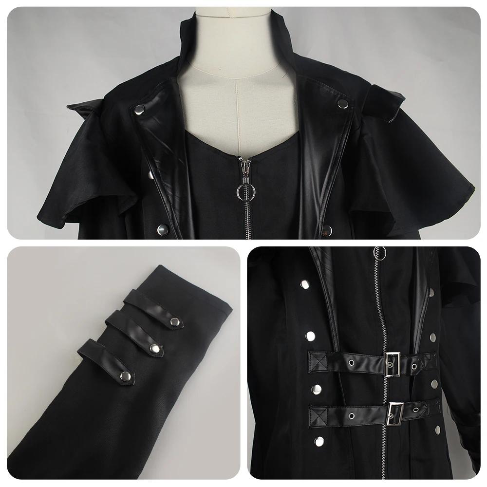 Vintage Halloween Medieval Steampunk Assassin Elves Pirate Costume Adult Men Black Long Split Jacket Gothic Armor Leather Coats