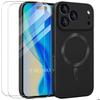 Protective Case - E.F.Connection - for iPhone 17 Pro Max - with Black Magnetic Ring - 2 Glasses