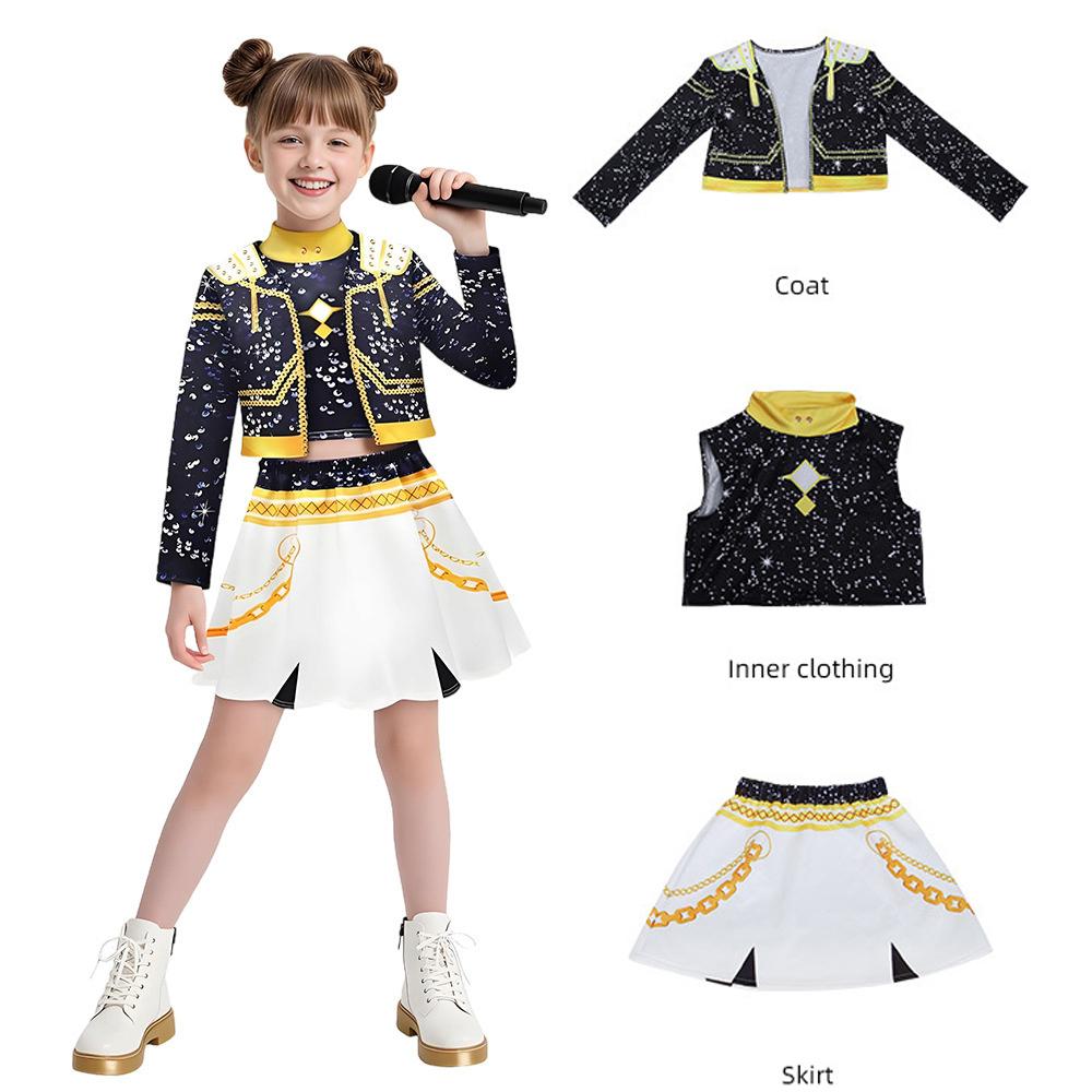 Girls K-POP Super Star Party Cosplay Costume Children Singer Rumi Mira Zoey School Stage Show Dress Up Outfit