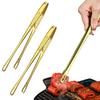 ZeniMart Stainless Steel Yakiniku Tongs, Set of 2, BBQ Tongs, Perfect for Frying, Pasta, Camping, and Outdoor Activities, Gold (L X 2 28cm) [Used]