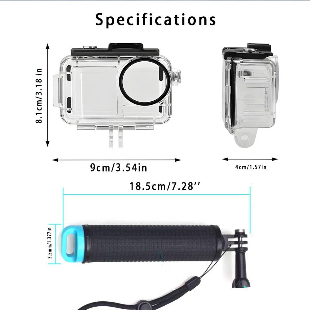 60M For DJI OSMO Action 4 3 Waterproof Cage Case Underwater Diving Protective Shell for DJI OSMO Action Camera Accessories