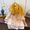 New Korean Style Silk-blend Scarf for Women Thin Embroidered High-end Fashion Exterior Shawl Scarf