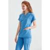 Parliament Blue Monochrome Lycra Fabric Surgical Suit V-neck Uniform