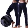 Men's Solid Color Slim Double-Layer Thickened Velvet Warm Pants for Autumn and Winter
