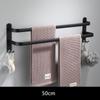 Towel Rack Towel Hanger Rail Wall Mounted Towel Rack Space Aluminum Towel Bar Rail Matte Black Towel Holder Bathroom Accessories