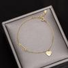 S925 Sterling Silver Gold-plated Simple Heart-shaped Bracelet with Versatile Temperament English Love Pin Extremely Fine Hand Jewelry