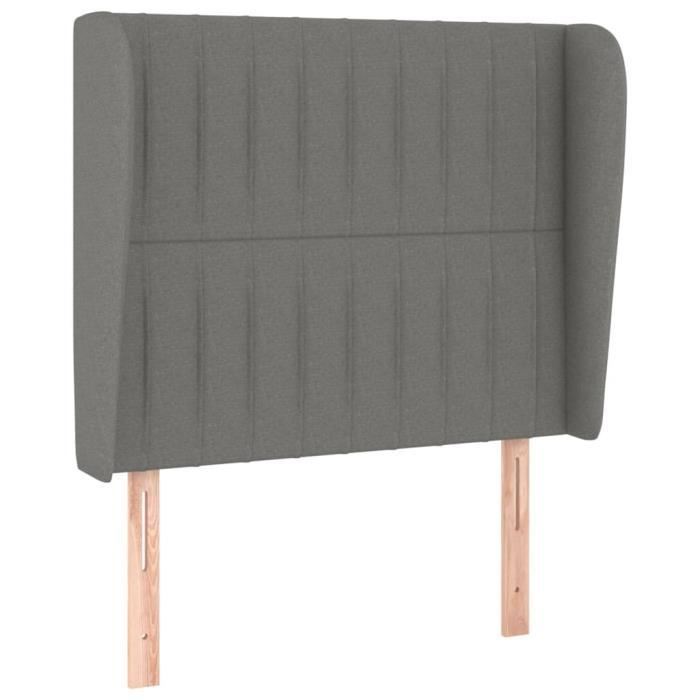 VidaXL Headboard with Ears Dark Grey 93x23x118-128 Cm Fabric3118177