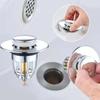 Universal Pop-Up Bathroom Sink Stopper Odor-Resistant Press-To-Close Drain Plug for Washbasin Accessories Hair Catcher Strainer