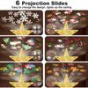 3D Glitter Projection Christmas Tree Toppers Snowflake Stars Party Decor New Xmas Tree Lighting