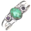 Chrysoprase Gemstone Antique Silver Jewelry Cuff Bracelets 7''Adjustable