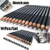 14Pcs/Set Professional Sketch Pencil Set HB 2B Graphite Art Drawing Pencil School Stationery