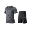 Comprehensive Training Series SS22 Fitness Running Quick-Dry Short Sleeve T-Shirt And Shorts Set Men Sets Black Gray 952227201-5