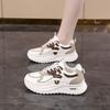 Retro Platform Leather Sneakers Women's Autumn New Lace-up Running Shoes College Style Versatile Casual Shoes