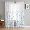 Plant Flower Sheer Window Curtains For Living Room Kitchen Children Bedroom Voile Hanging Curtain