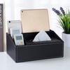 Creative Home Supplies Multifunctional Tissue Box Desktop Remote Control Storage Leather Drawer Box