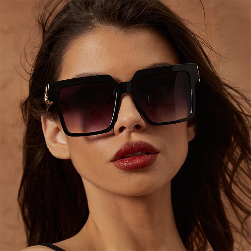Ins Candy Color Hip Hop Trend Sunglasses Fashion Simple Comfortable Net Red Sunglasses Retro Square Large Frame Glasses EMA