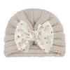 Solid Baby Cotton  Cute Bear Ear Bowknot Turban Hats Sweet Soft 0-4T Elastic Caps for Newborn Baby Boy Girls Headwraps